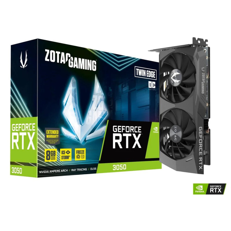 Zotac Gaming GeForce RTX 3050 Twin Edge OC 8GB GDDR6 Graphics Card - كرت الشاشة